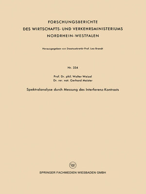 cover image of Spektralanalyse durch Messung des Interferenz-Kontrasts